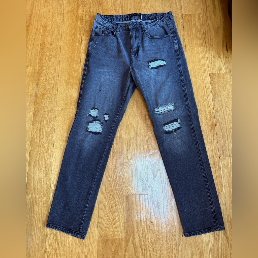 Nineteen 91 Brand Men Distressed Black Jeans Size 3028